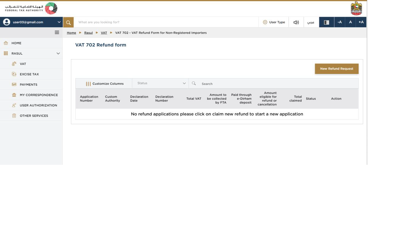 VAT 702 Refund Dashboard