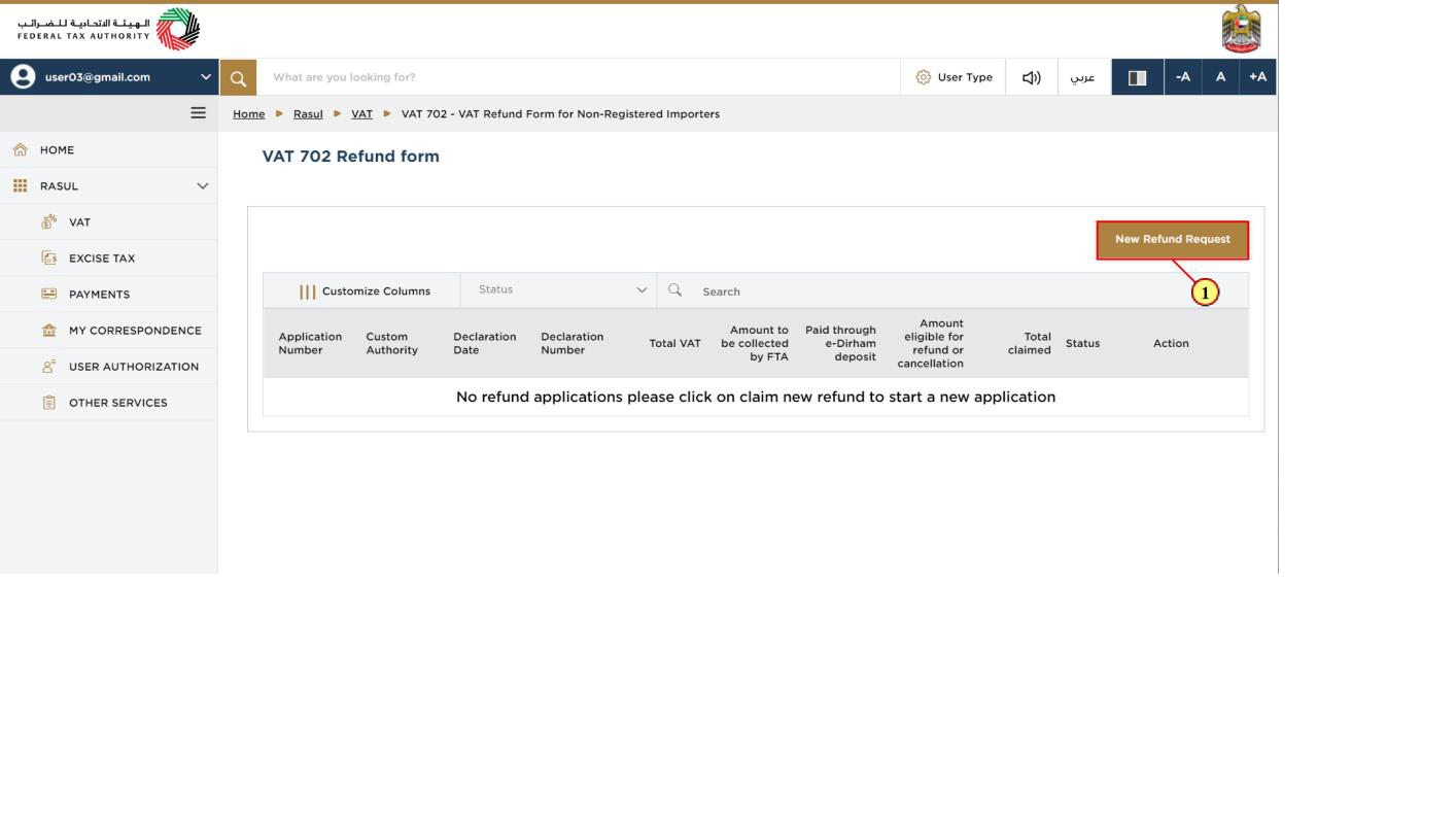 VAT 702 Refund Dashboard