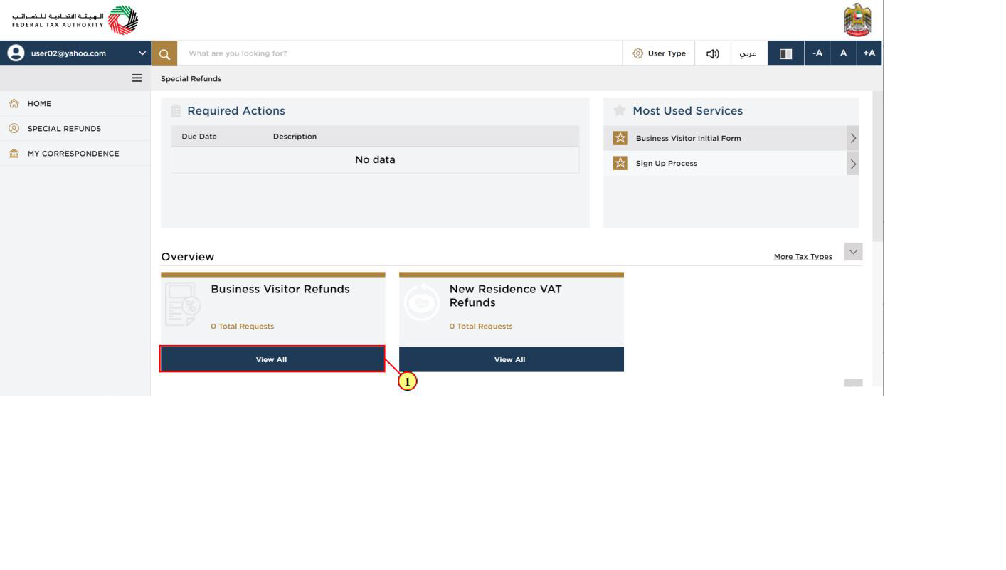Special refunds dashboard