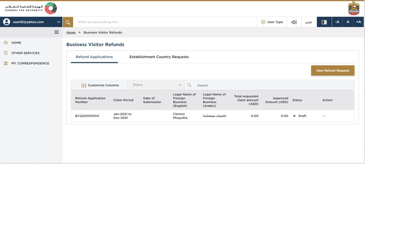 Business visitor dashboard