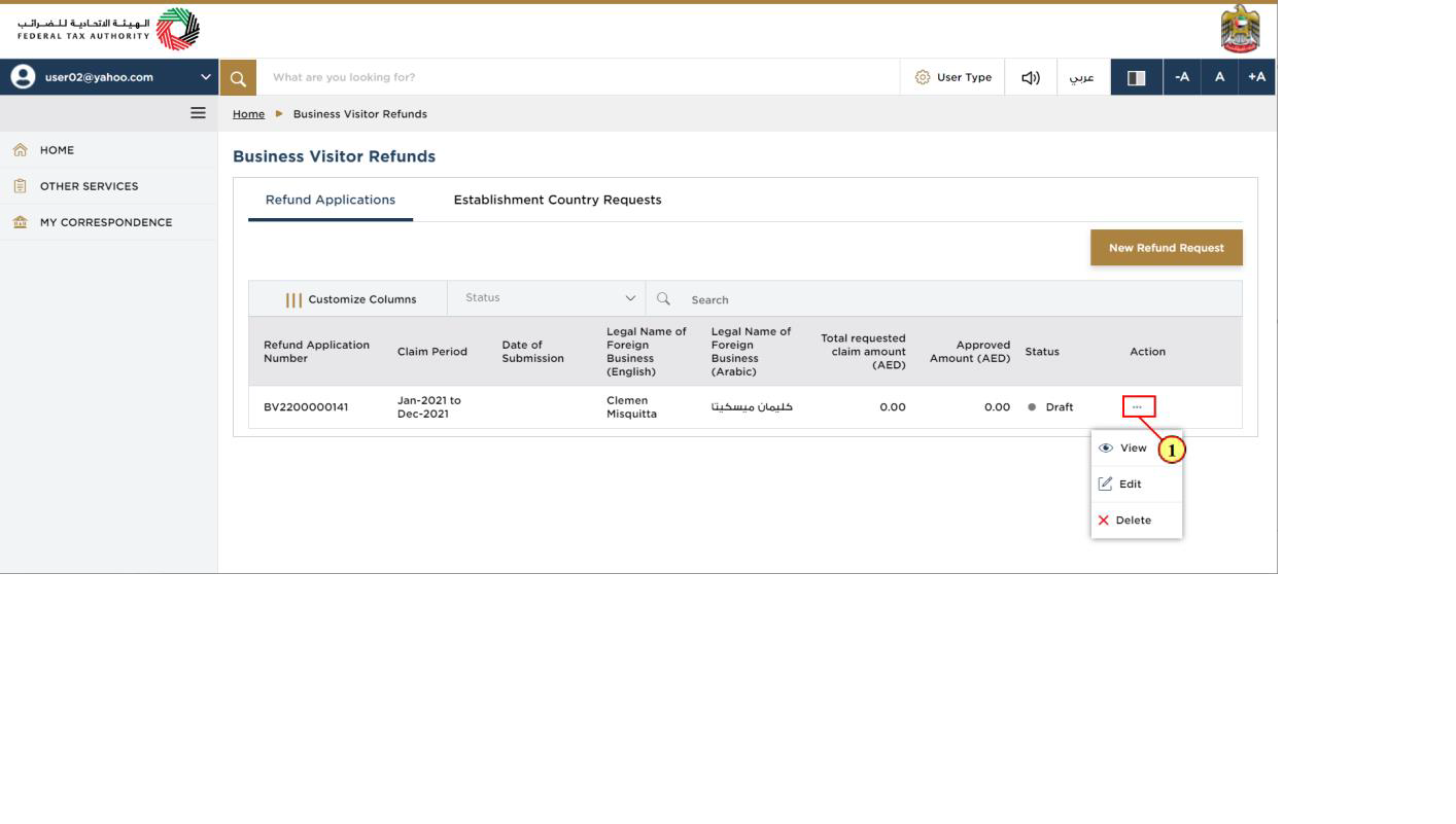 Business visitor dashboard