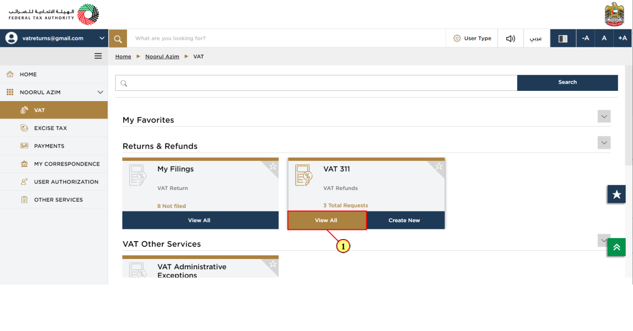 Taxable Person Home page