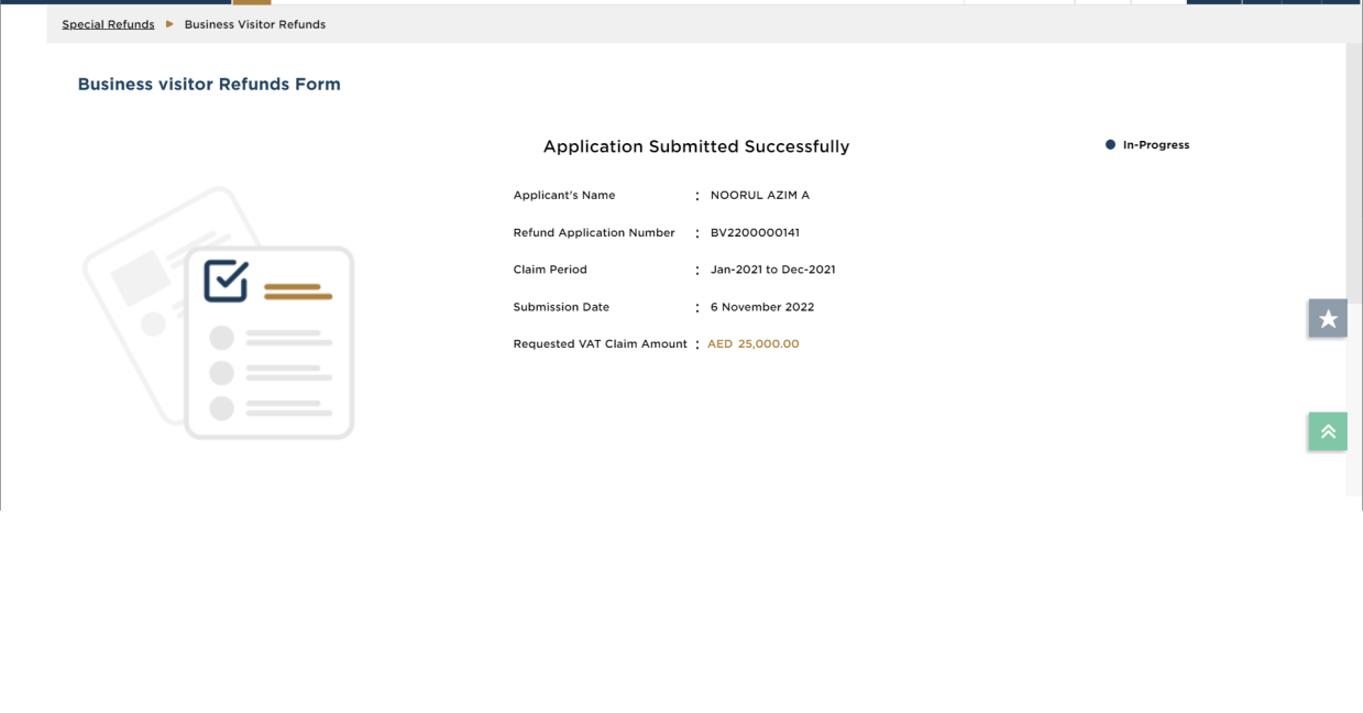 Business Visitor Refund Dashboard