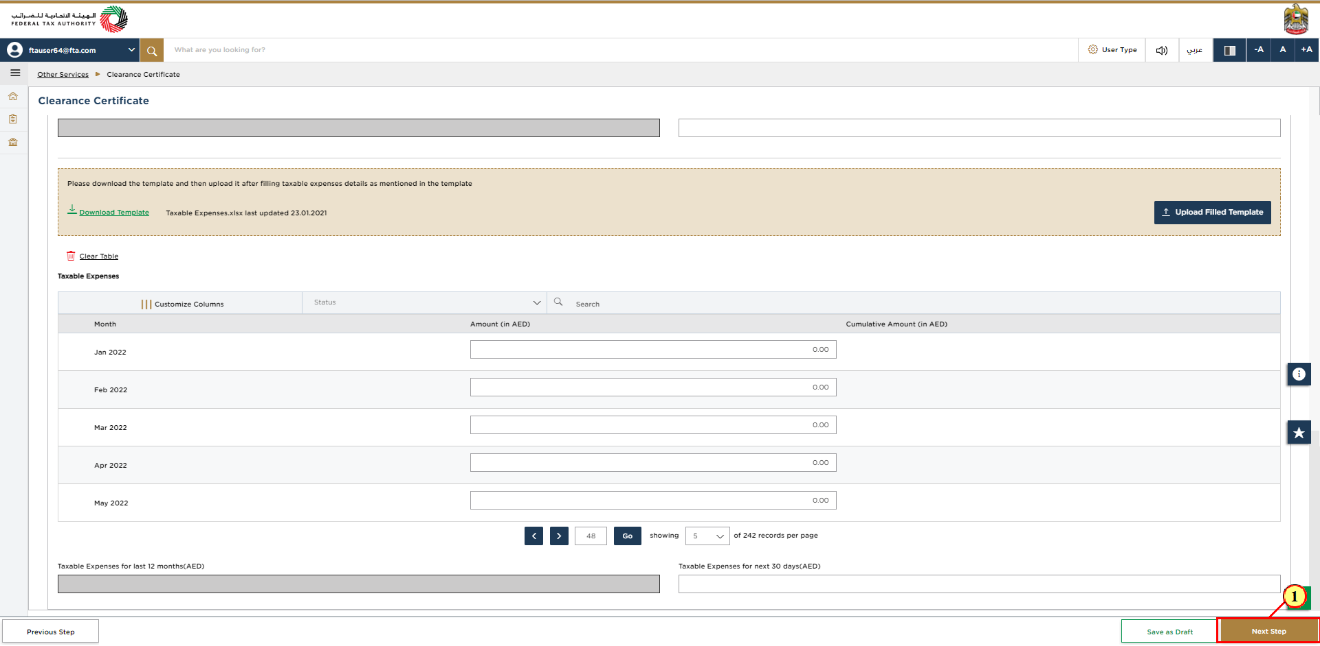 Taxable supplies and Expenses