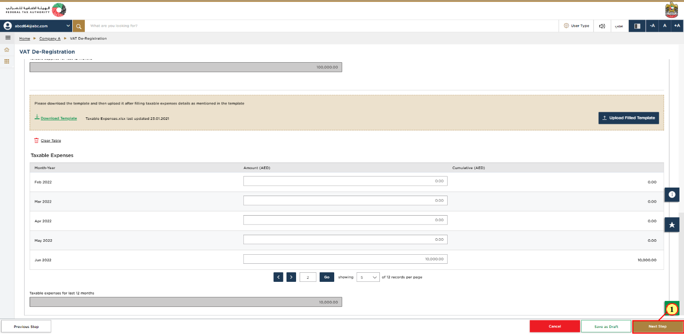 De-Registration information
